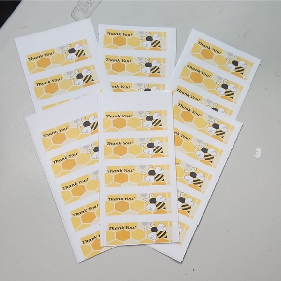 Bee & Honeycomb Business Thank You Cards 50pk & 100 Thank You Stickers Combo - Picture 2 of 10